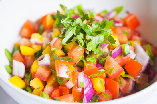 colorful pico de gallo salsa